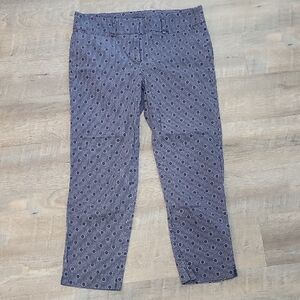 Ann Taylor Factory Navy Geometric Capris 6